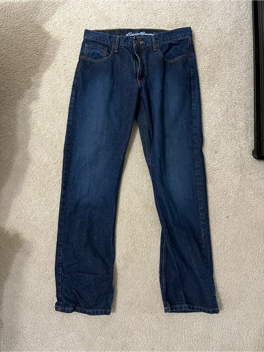 Eddie Bauer Men's Deep Blue Straight Jeans